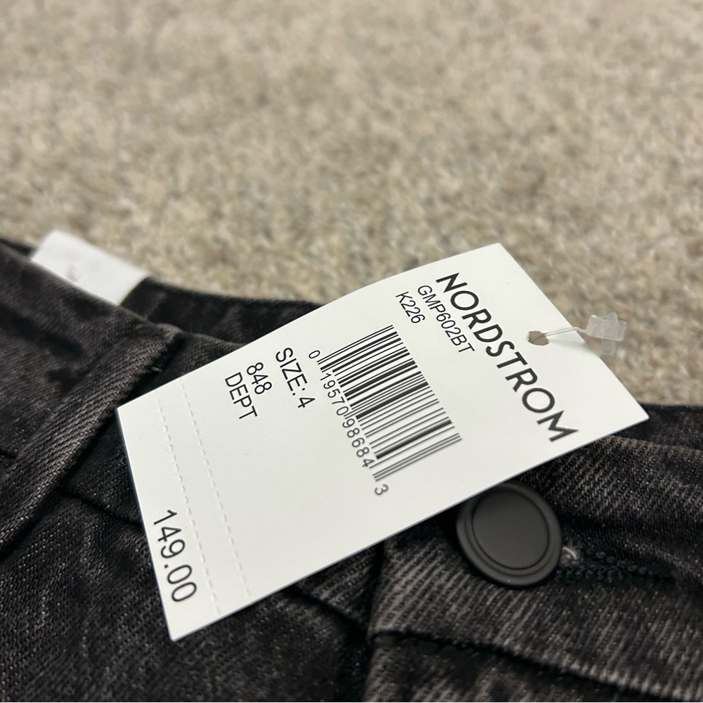 Good American Good Mom Jeans Women’s 4/27 Black Denim New with Tags Ankle - Picture 9 of 12